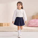 Girls White Long Sleeve Top
