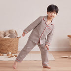 Boys White Printed Long Sleeve Shirt With Elasticated Trouser Nightwear Set
