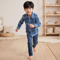 Boys Blue Flannel Long Sleeve Checked Shirt