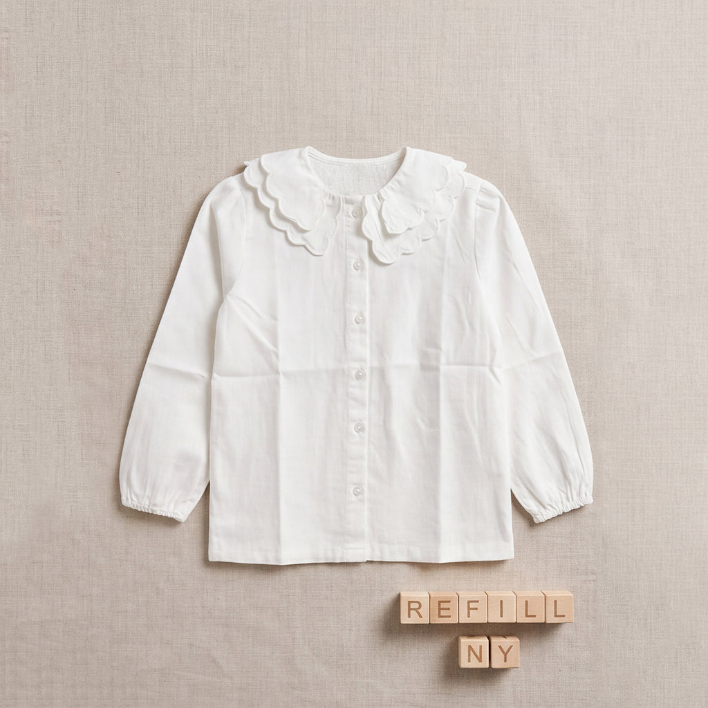 Girls White Long Sleeve Top