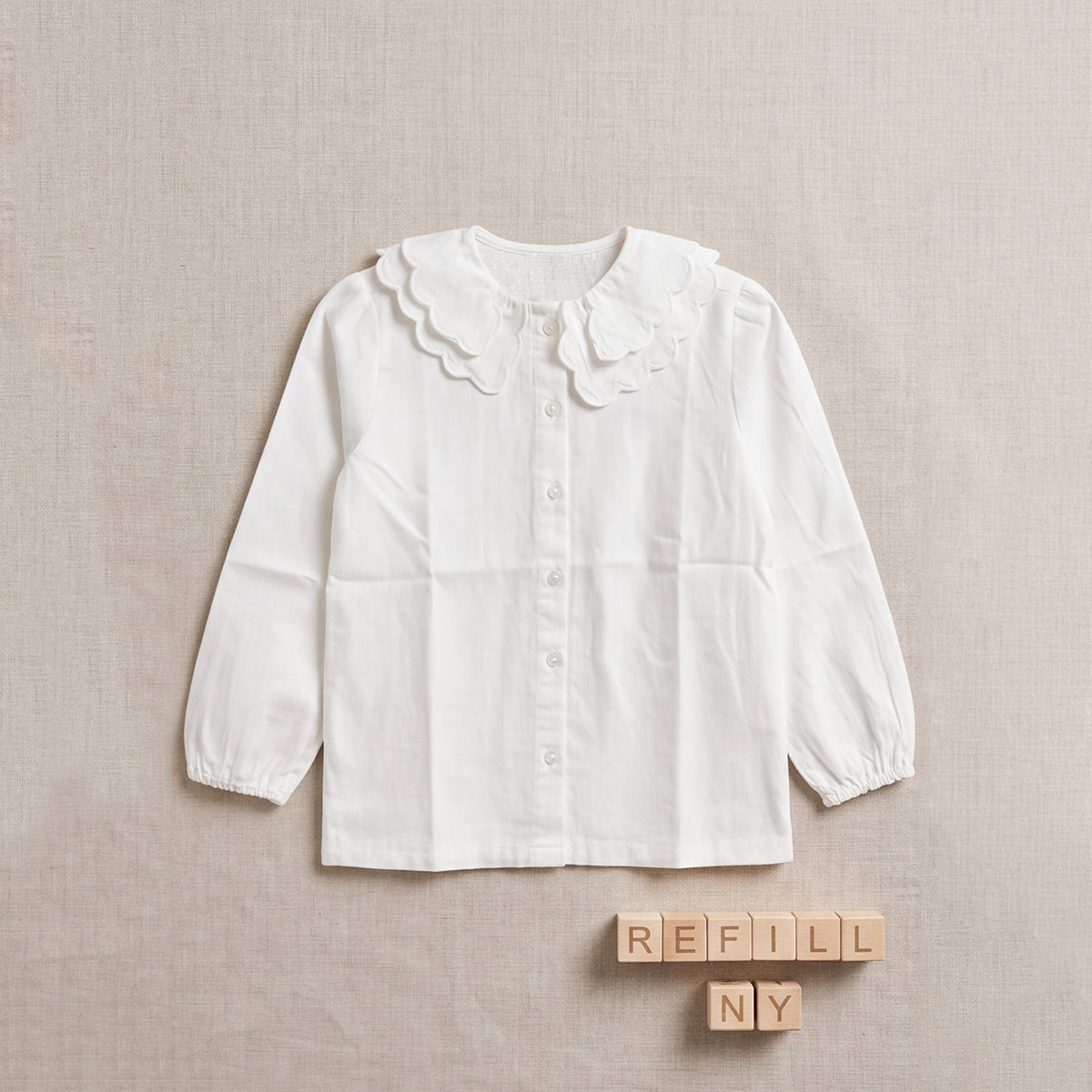 Girls White Long Sleeve Top