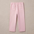 Girls Pink Adjustable Elasticated Waist Denim Trousers