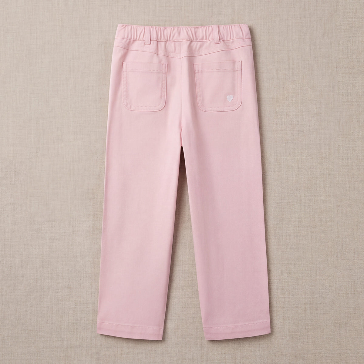 Girls Pink Adjustable Elasticated Waist Denim Trousers