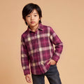Boys Red Checked Long Sleeve Shirt