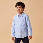 Boys Blue Dinosaur Graphics Long Sleeve Shirt