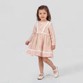 Girls Pink Floral Print Long Sleeve Dress