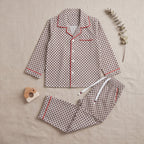 Boys White Printed Long Sleeve Shirt With Elasticated Trouser Nightwear Set