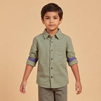 Boys Green Long Sleeve Shirt