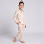 Girls Green 3Pcs Pajama Set: Long Sleeve Shirt, Pajamas and Matching Stretched Hair Band