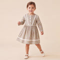 Girls Green Floral printed Long Sleeve Dress