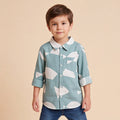 Boys Grey Printed Long Sleeve Shirt