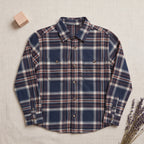 Boys Blue Flannel Long Sleeve Checked Shirt