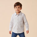 Boys Light Blue Striped Long Sleeve Shirt