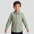 Boys Green Striped Long Sleeve Shirt