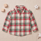 Boys Red Checked Long Sleeve Shirt