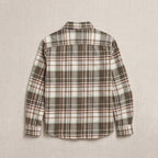 Boys Green Flannel Long Sleeve Checked Shirt