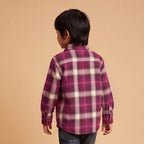 Boys Red Checked Long Sleeve Shirt