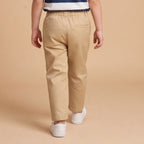 Boys Khaki Elasticated Cotton Trousers