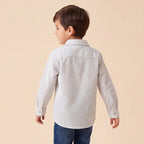 Boys Blue Striped Long Sleeve Shirt