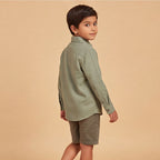 Boys Green Long Sleeve Shirt