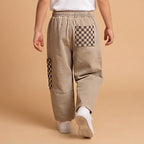 Boys Khaki Elasticated Cotton Twill Trousers