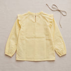 Girls Yellow Long Sleeve Swiss Dot Top