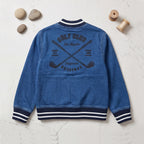 Boys Blue Varsity Long-Sleeve Cotton Jacket