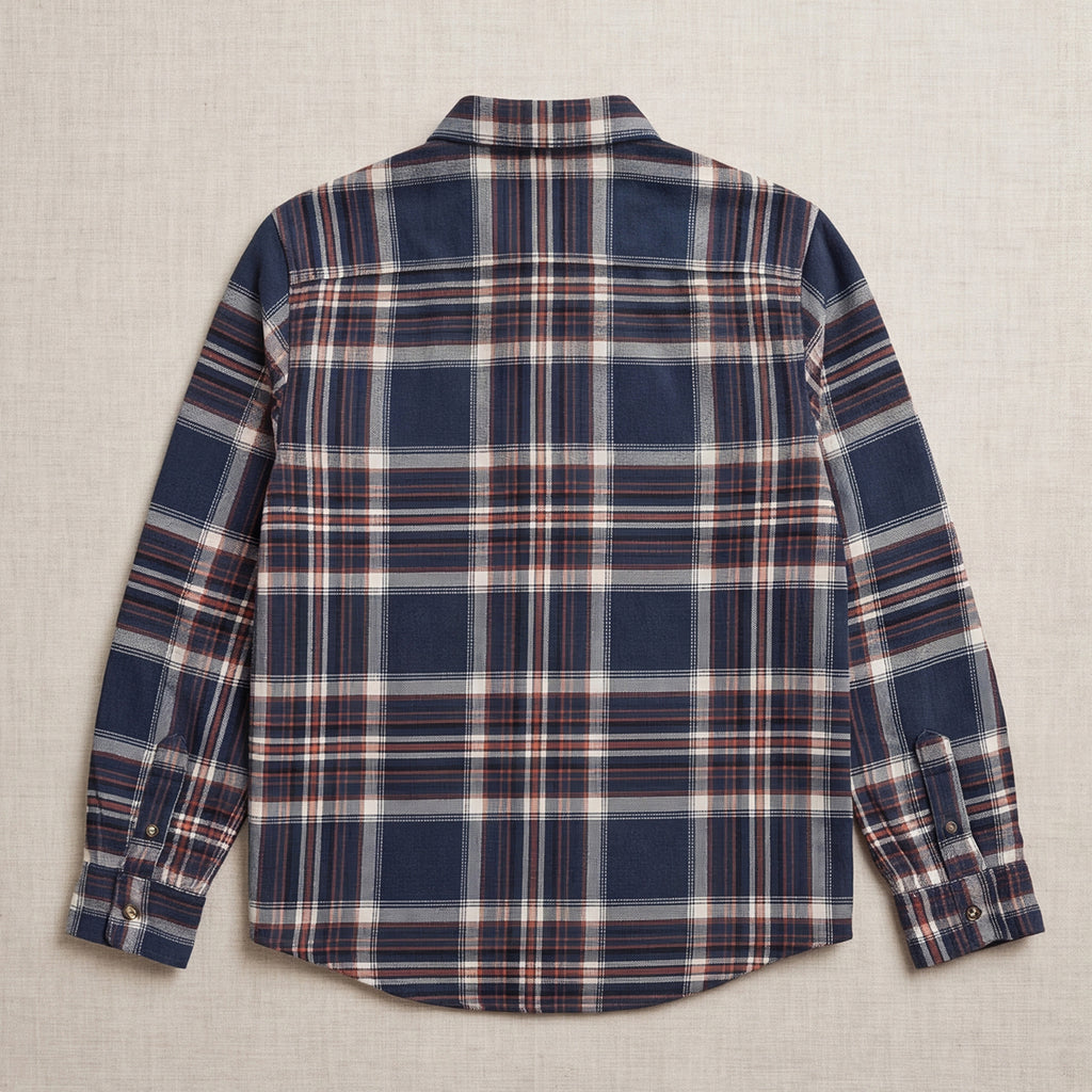 Boys Blue Flannel Long Sleeve Checked Shirt