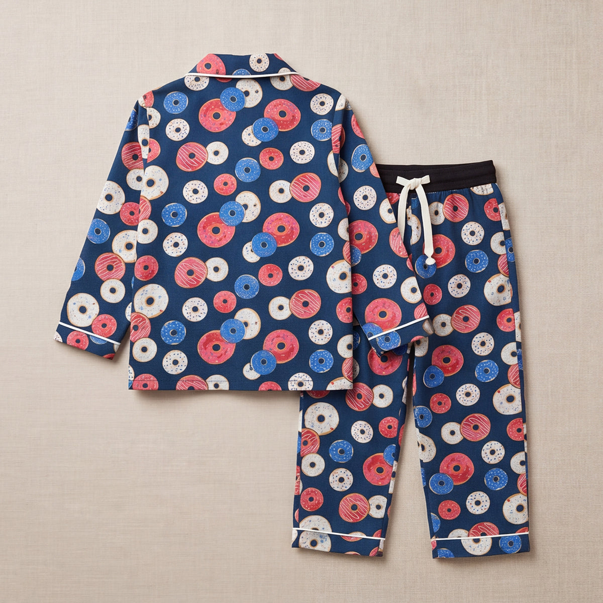 Girls Pink Printed Long Sleeve Shirt With Elasticated Pants Nightwear Sets