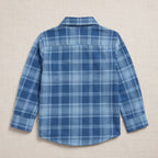 Boys Blue Flannel Long Sleeve Checked Shirt