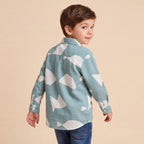 Boys Grey Printed Long Sleeve Shirt