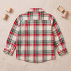 Boys Red Checked Long Sleeve Shirt