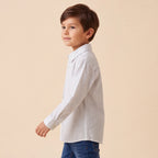 Boys Blue Striped Long Sleeve Shirt
