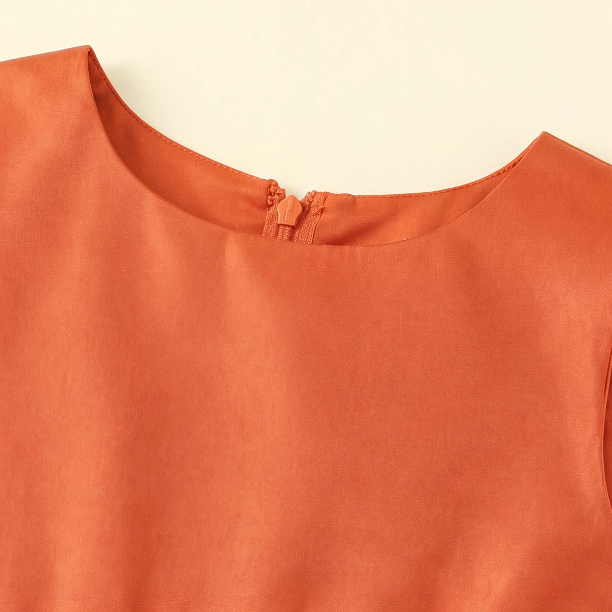 Girls Orange Floral Applique High Low Sleeveless Party Wear Dress