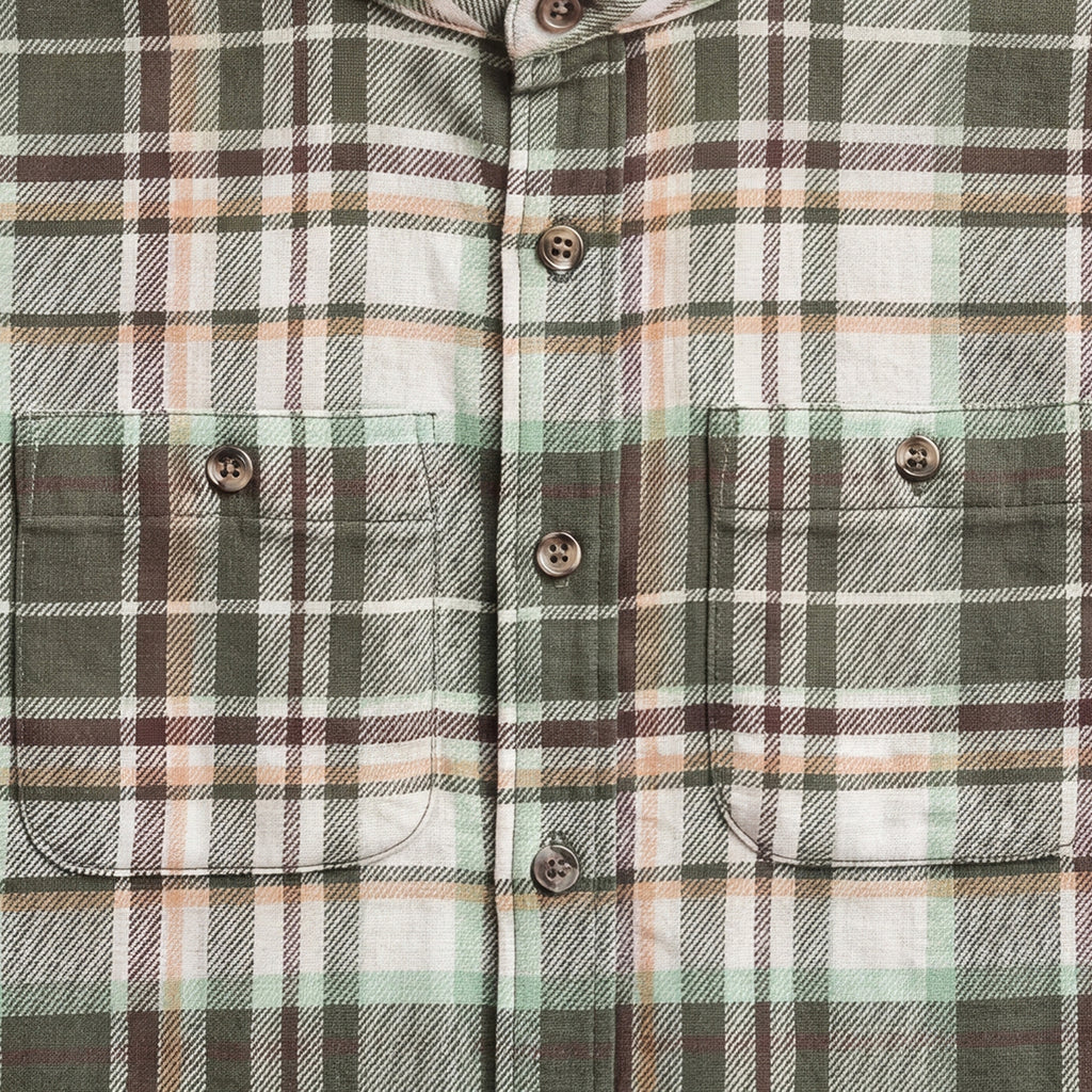 Boys Green Flannel Long Sleeve Checked Shirt