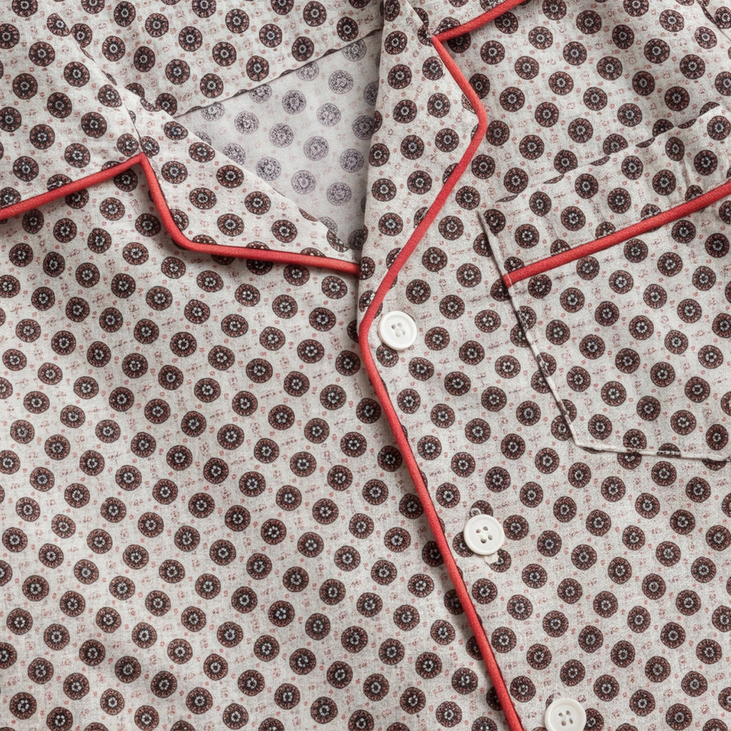 Boys White Printed Long Sleeve Shirt With Elasticated Trouser Nightwear Set