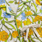 Girls Yellow Floral Printed Long Sleeve Shirt With Elasticated Pants Nightwear Sets