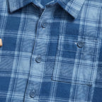 Boys Blue Flannel Long Sleeve Checked Shirt