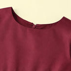 Girls Red Floral Applique High Low Sleeveless Party Wear Dress