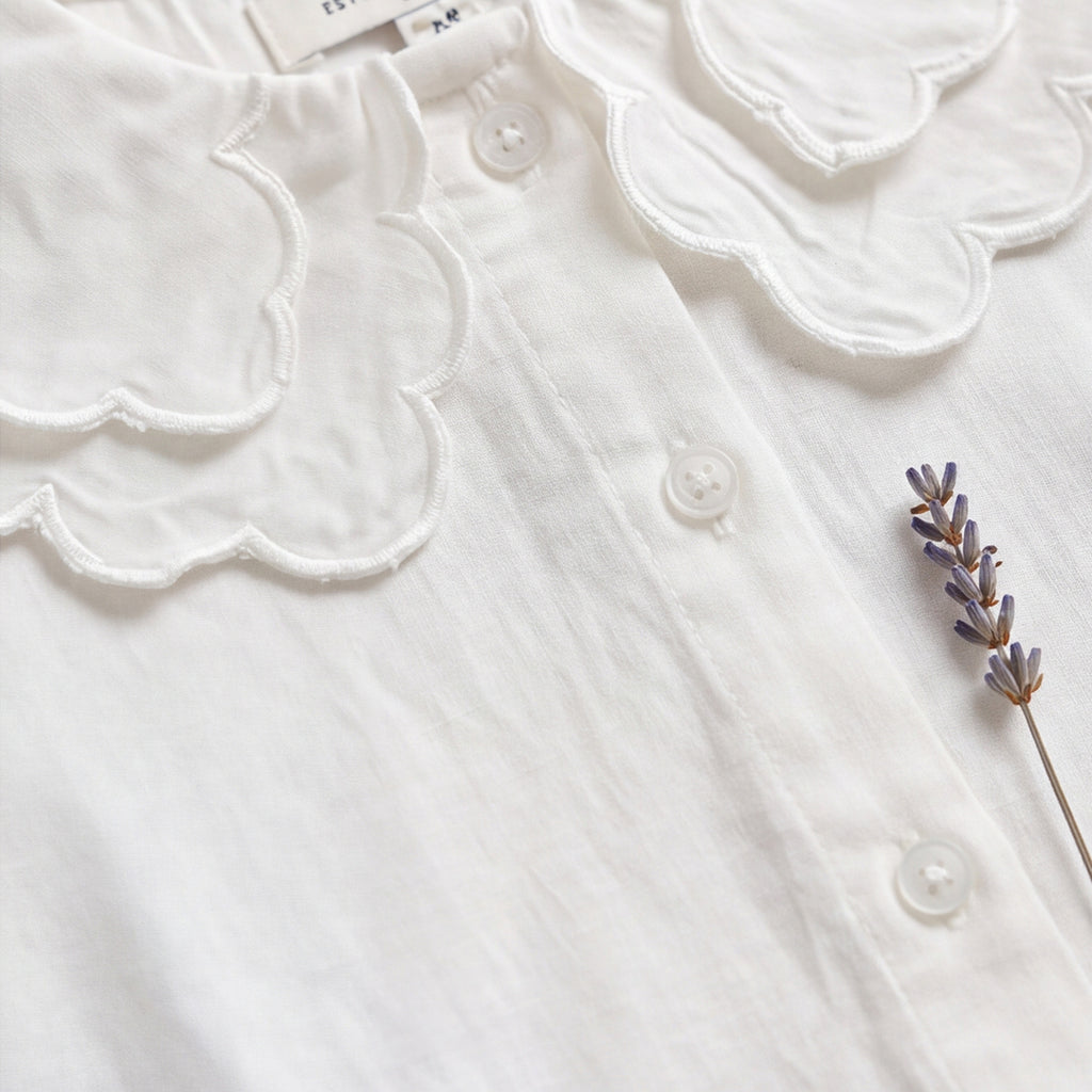Girls White Long Sleeve Top