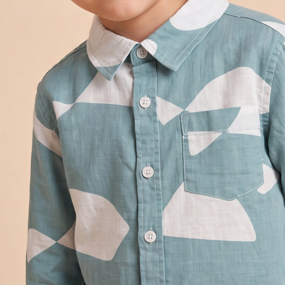 Boys Grey Printed Long Sleeve Shirt