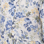 Girls Navy Floral Printed Long Sleeve Dress