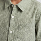 Boys Green Striped Long Sleeve Shirt
