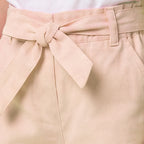 Girls Pink Elasticated Trouser With Fabric Belt