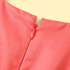 Girls Coral Floral Applique High Low Sleeveless Party Wear Dress