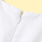 Girls White Floral Applique High Low Sleeveless Party Wear Dress