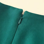 Girls Green Floral Applique High Low Sleeveless Party Wear Dress