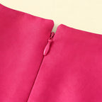 Girls Pink Floral Applique High Low Sleeveless Party Wear Dress