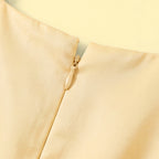 Girls Yellow Flower Applique High Low Sleeveless Party Wear Dress