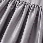 Girls Grey Floral Applique High Low Sleeveless Party Wear Dress